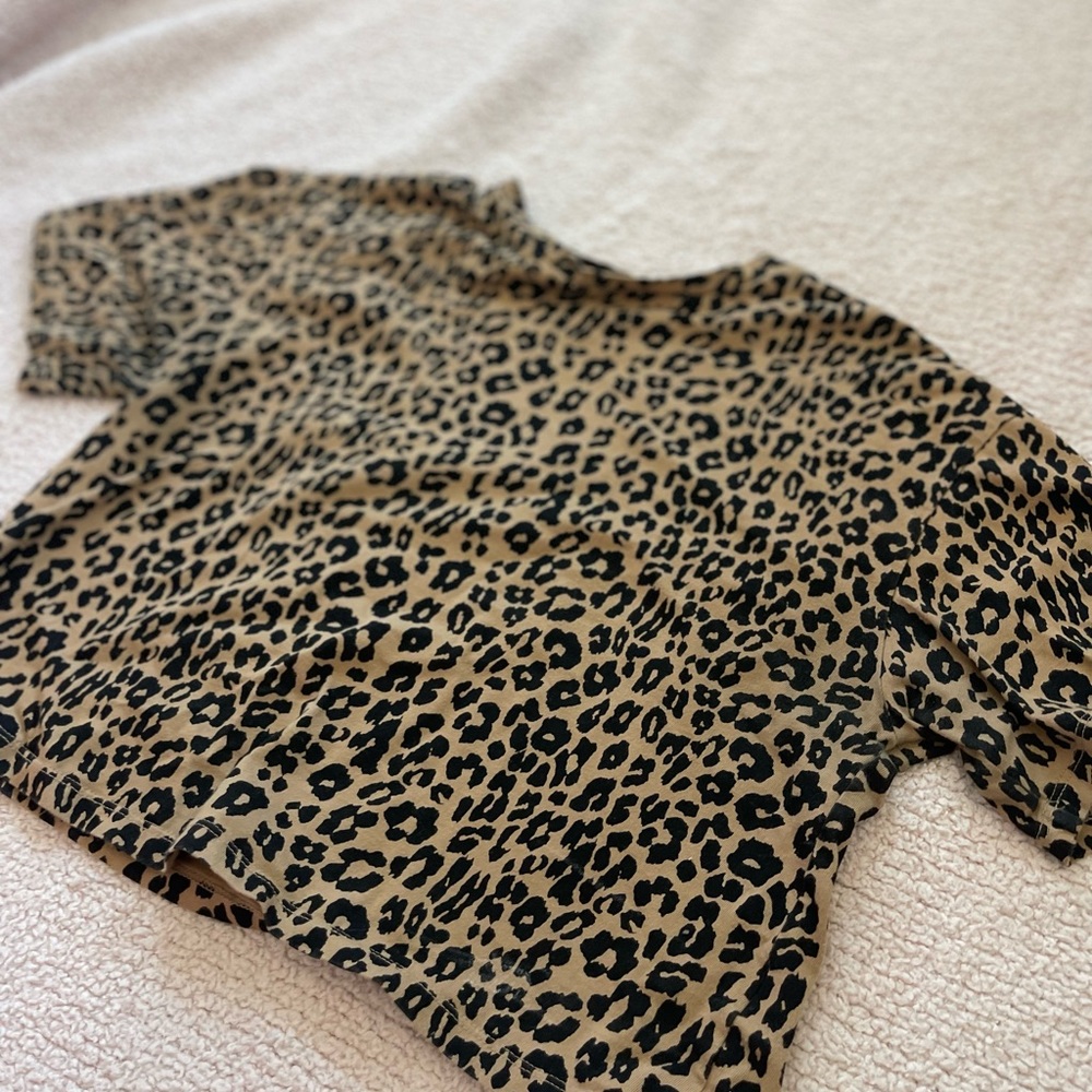 Leopard Print Boxy Cropped Top🐆🤎